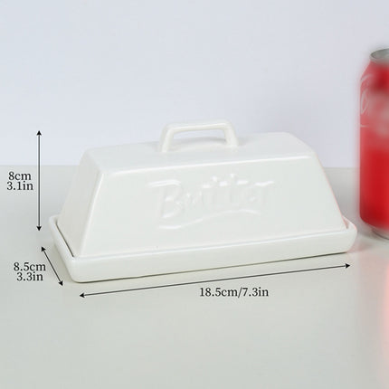 Large Capacity Sealed Ceramic Butter Tank Universal Model With Lid Storage Box
