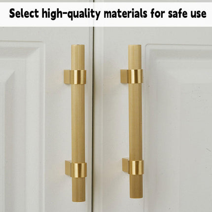 5 Sizes Brass Solid Handles Knurled Vertical Pulls for Cabinet Drawer Wardrobe