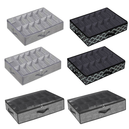 2PCS Shoe Organizer Under Bed Wardrobe Storage Box Zipper Cover Bag Durable