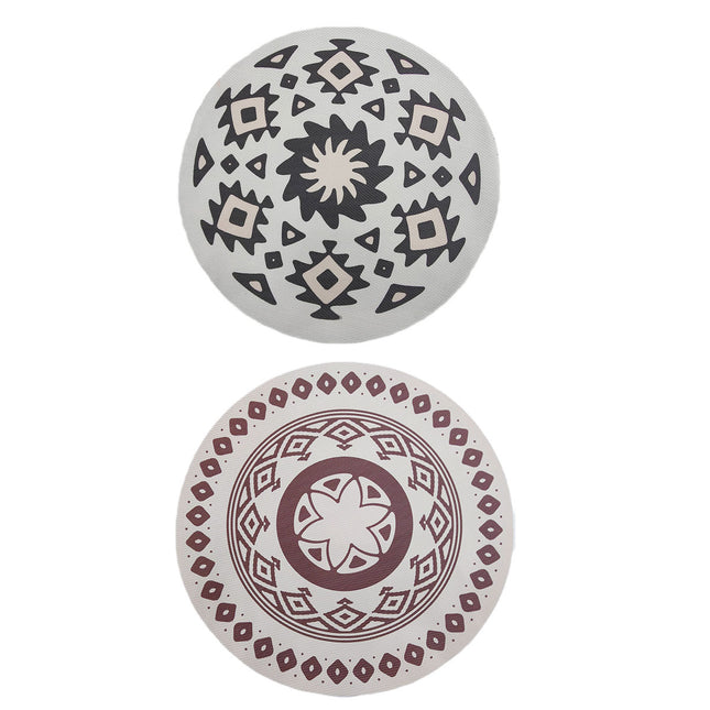 4PCS Bohemian Placemats Round Printed Table Mat Easy Clean Heat Resistant Dining
