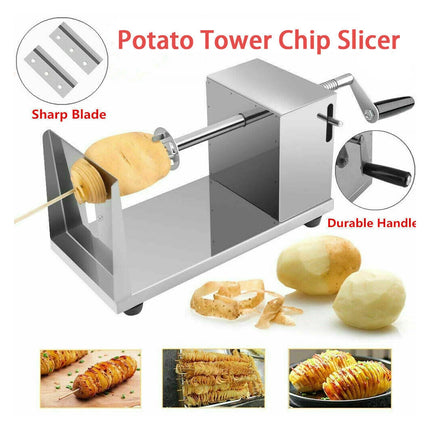 Stainless Steel Manual Potato Spiral Cutting Machine Hand Crank Slicer