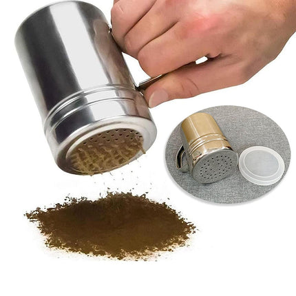Stainless Steel Dusting Canister with Lid and Handle Kitchen Storage Container