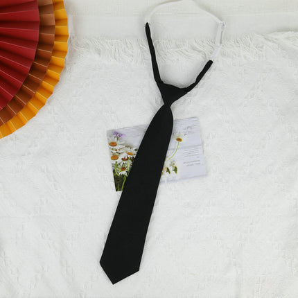 Students' Formal School Uniforms Knot-free Ties Black Plaid Jk Zipper Ties Rope Belts