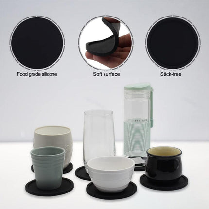 12pcs Silicone Round Insulated Coasters Tea Cups Coffee Mugs Table Protection