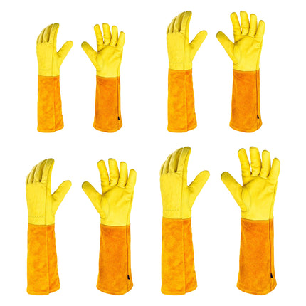 Long Cuff Cowhide Garden Gloves Protective Work Gloves for Gardening Pruning