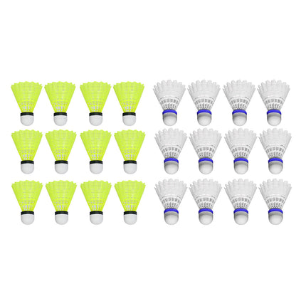 12PCS Badminton Training Set Durable Feather Shuttlecocks for Sports Practice