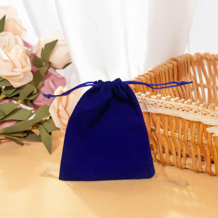 50X Small Velvet Cloth Drawstring Bags Gift Bag Jewelry Ring Pouch Earring Favor 9x12