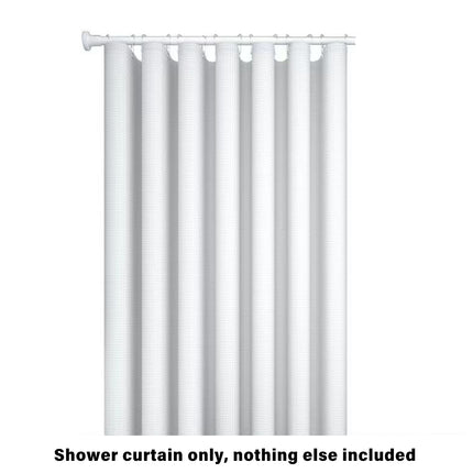 Cold White Waffle Shower Curtain Waterproof Bathroom Curtain Perforation Free