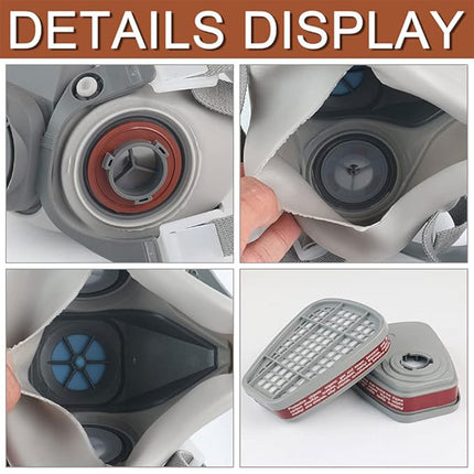 8PCS 6200 Protective Face Mask Respirator with 2 Filters for Painting Sanding