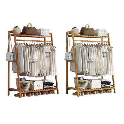 Bamboo Modern Style Floor Standing Coat Rack Home Decor Storage Organizer