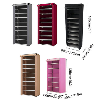 Stackable Shoe Rack Storage Cabinet Organizer Portable Wardrobe for Home Use