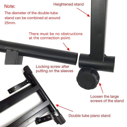 Electronic Keyboard Stand Adjustable Height X Type Piano Stand Double Pipe Raised Stand