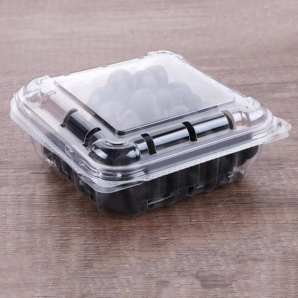 100pcs Transparent Plastic Fruit Box with Tape Cover Storage Packaging for Fruit