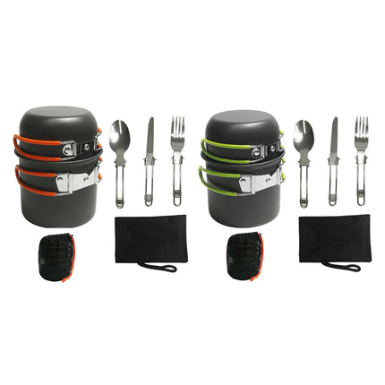 Outdoor Cookware Set for Hiking Picnic Backpacking Portable Pot Tableware Kit