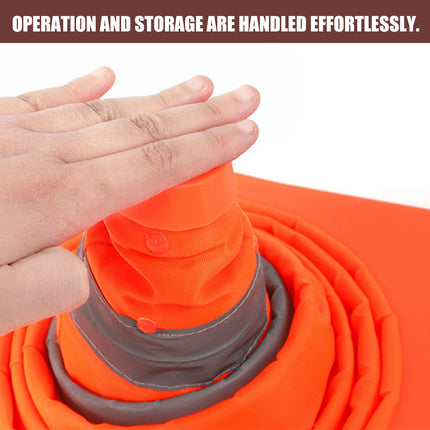 Retractable Warning Cone 70cm Reflective Hazard Cone For Barrier Caution Zone Use