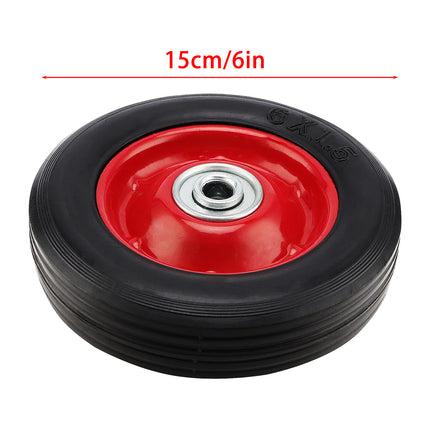2PCS Cart 6 Inch Silent Solid Wheel Non Pneumatic Heavy Duty Anti Stabbing