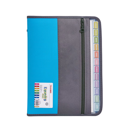 Double Zipper 13 Pocket Accordion File Folder Waterproof Durable for Documents