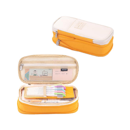 Expandable Canvas Pencil Case 3 Colours Zip Pouch