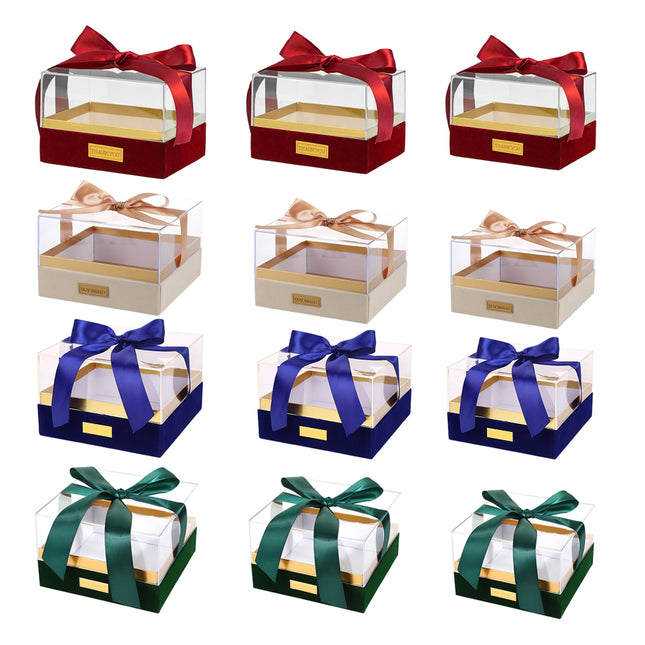Acrylic Gift Box Clear Souvenir Display Case Bow Storage Container for Packaging