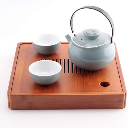 Elegant Bamboo Tea Tray Set Simple Tea Accessories Stand for Home and Office