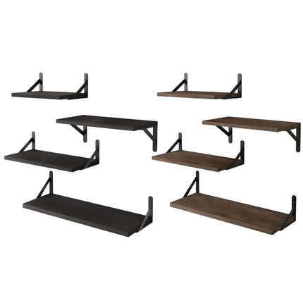 4 PCS Wooden Wall Shelf Single Board Wall Mounted Home Decor Living Room Bedroom