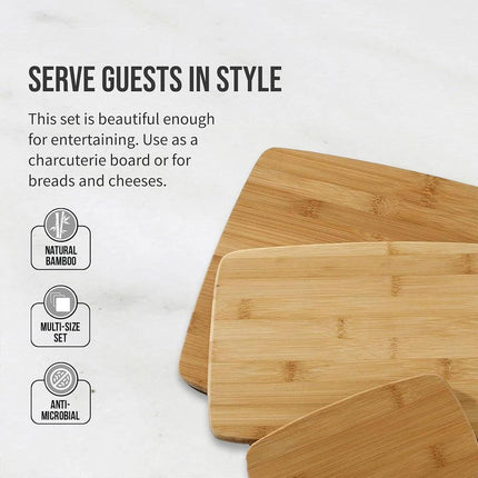 3pcs Multi-Size Chopping Board Set Kitchen Cutting Board Food Prep Boards