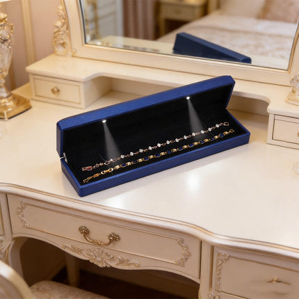 Creative LED Light Jewellery Storage Box Durable for Necklace Display