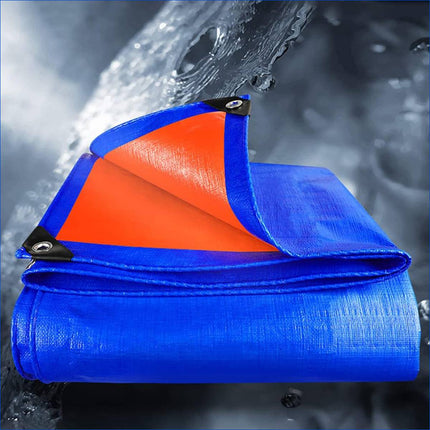 Blue Orange Waterproof Poly Tarp Cover 5x5m