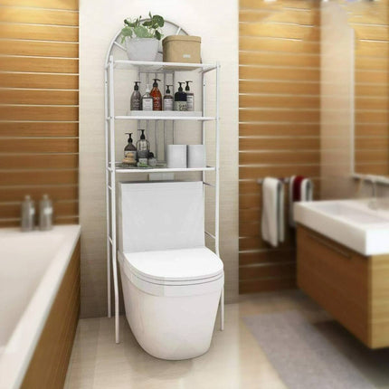 Over Toilet 3 Tier Bathroom Floor Storage Shelf White