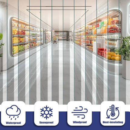 Clear PVC Strip Door Curtain 2 Pack 200cm Thermal Dust Barrier