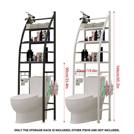 Over Toilet 4 Tier Bathroom Storage Rack White or Black