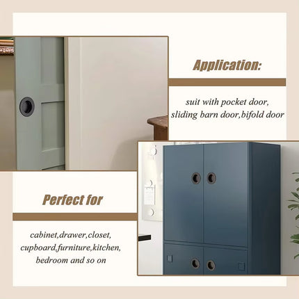 Inward Hinged Circular Invisible Handle Cabinet Furniture Embedded Pull Handle