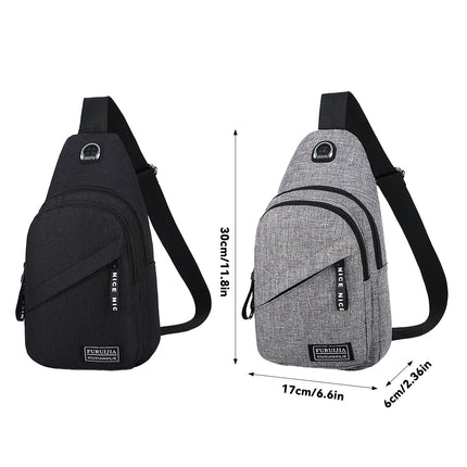 Large Capacity Crossbody Bag With Headphone Jack Durable For Daily Travel Work