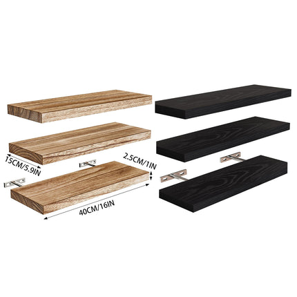 3 PCS Wooden Wall Shelf Single Board Wall Mounted Home Decor Living Room Bedroom