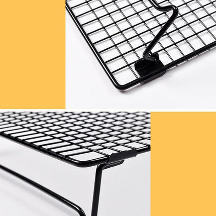Collapsible Black Mesh Cake Cooling Rack Foldable Baking Tray for Kitchen Use