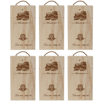 6pcs Red Wine Wooden Gift Box Packaging Storage Box for Wine Bottle Gifts