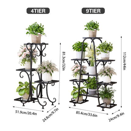 Multi Tier Plant Stand Metal Rack Indoor Outdoor Balcony Garden Shelf