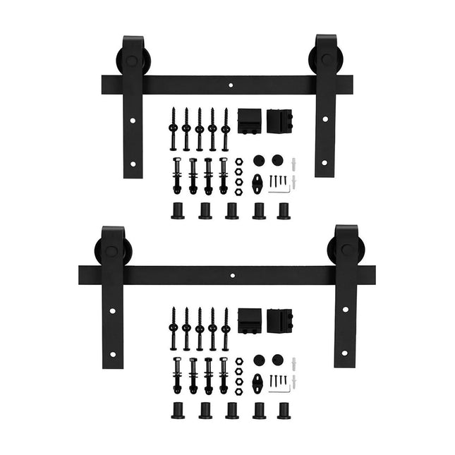 Sliding Door Track Kit with Carbon Steel Rail and Nylon Pulleys
