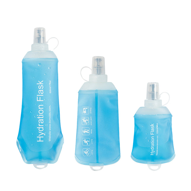 Folding Sports Water Bottle TPU Soft 150ml 250ml 500ml Dust Cap Travel Gym