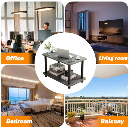 2 Tier Narrow Table Space Saving for Bedroom Living Room Side Table Organizer