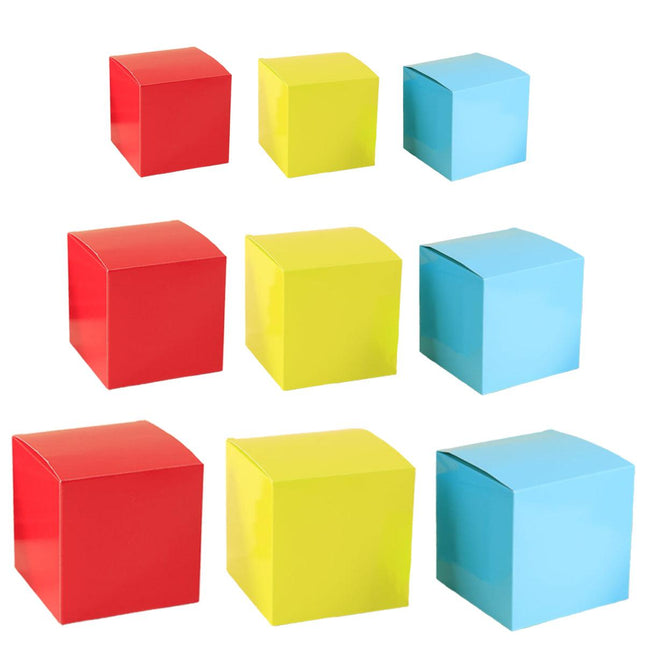 50pcs Colourful Square Paper Boxes Gifts Packaging Craft Supplies Storage Boxes
