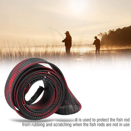 4PCS Retractable Fishing Rod Protector Mesh Tube Durable Lightweight 35x170mm