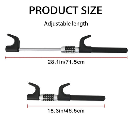 Portable Auto Car Steering Wheel Lock Security Keyless Password Code Anti Theft
