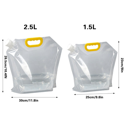 20PCS Portable Clear Water Storage Bags 1.5L 2.5L with Cap for Camping Picnic