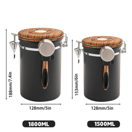 Coffee Bean Sealed Jar Storage Jar For Tea Powder With A Schedule And Spoon