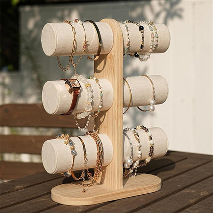 Three Tier Jewellery Display Stand Bracelet Storage Rack Desktop Bracelet Holder