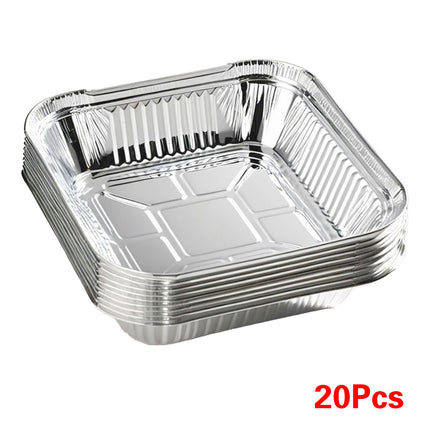 20pcs Aluminium Foil Tray Container BBQ Oven Baking Roasting Tray Takeaway