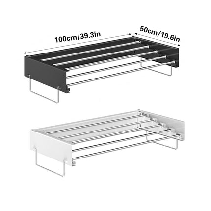 Wall Mount Foldable Clothes Drying Rack Sturdy Material Space Saving Balck/White