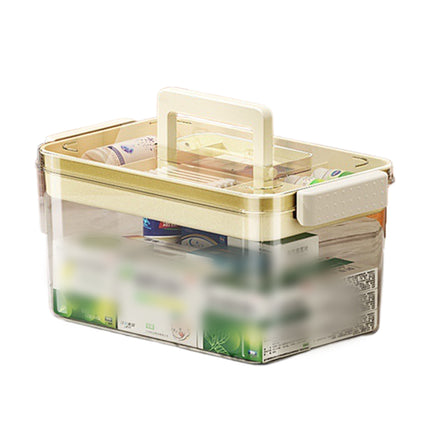 Large Capacity Medicine Storage Box First Aid Organiser Multi Layers Transparent