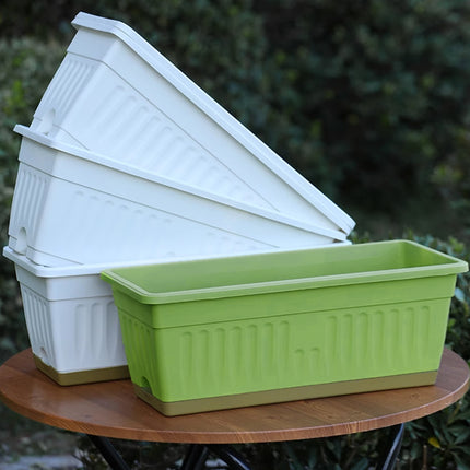 Plastic Flower Pot Set 6PCS Rectangular Planter Box Balcony Garden Vegetable Pot